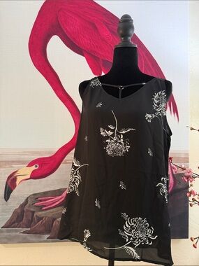 Maurices Black Sleeveless Floral Camisole